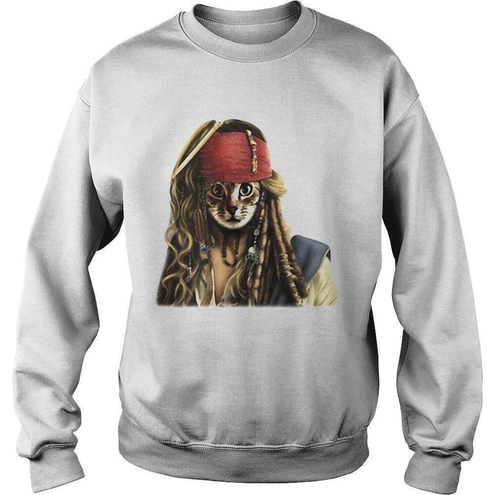 Pirates Jack Sparrow Cat Funny Parody Retro Streetwear Fan Gift Sweatshirt